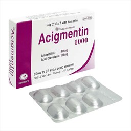 Ảnh của Thuốc kháng sinh Acigmentin 1000 Dược Minh Hải hộp 14 viên (t.t Augmentin)
